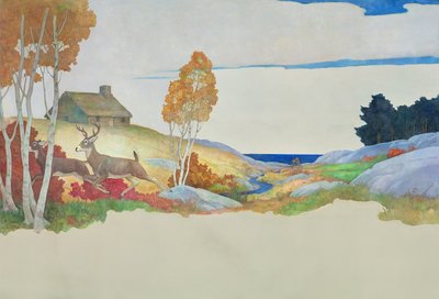 Deer and Stream, 1945 by Newell Convers Wyeth